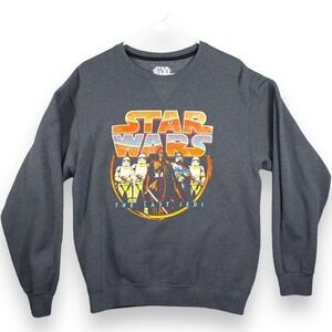Star Wars Fifth Sun Mens Medium Gray Crewneck Pullover The Last Jedi Graphic